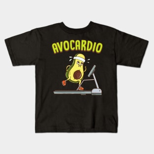 Avocardio Avocado Cardio Pun Running Exercise Gym Kids T-Shirt